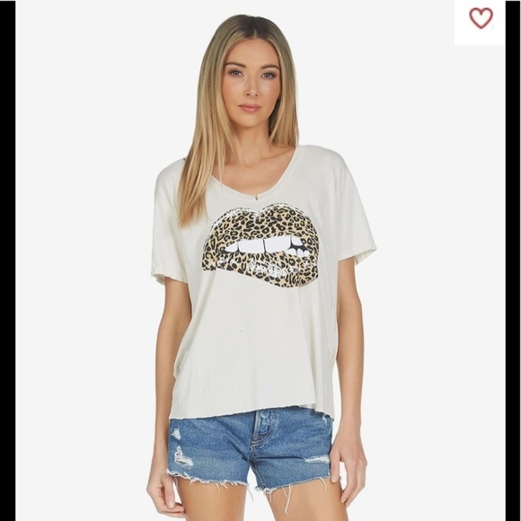 Lauren Moshi Tops - Lauren Moshi Elara Leopard Lip Tencel Cotton Tee New